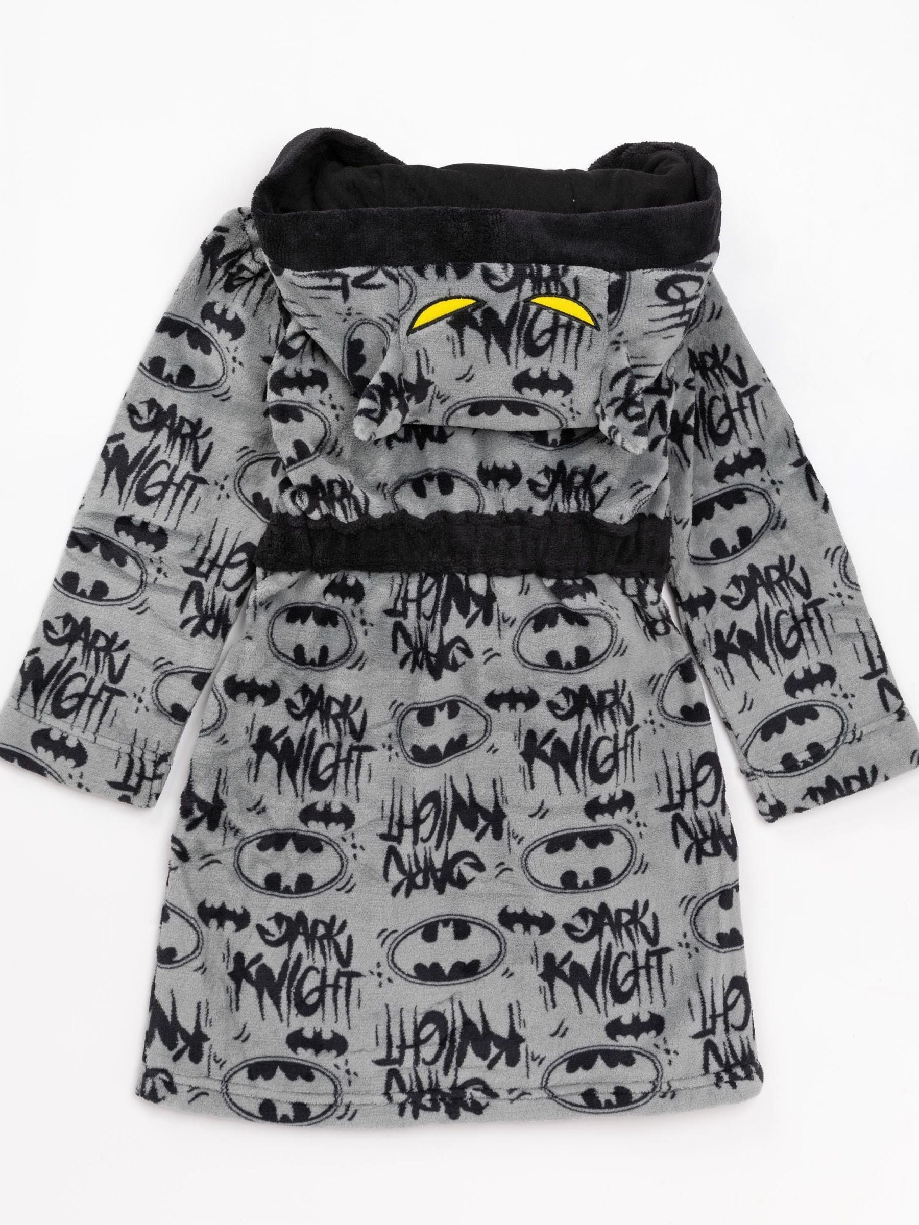 Dsiney Kidz - Vanilla Underground Grey DC Comics Batman All-Over Print Hooded Bathrobe image 5
