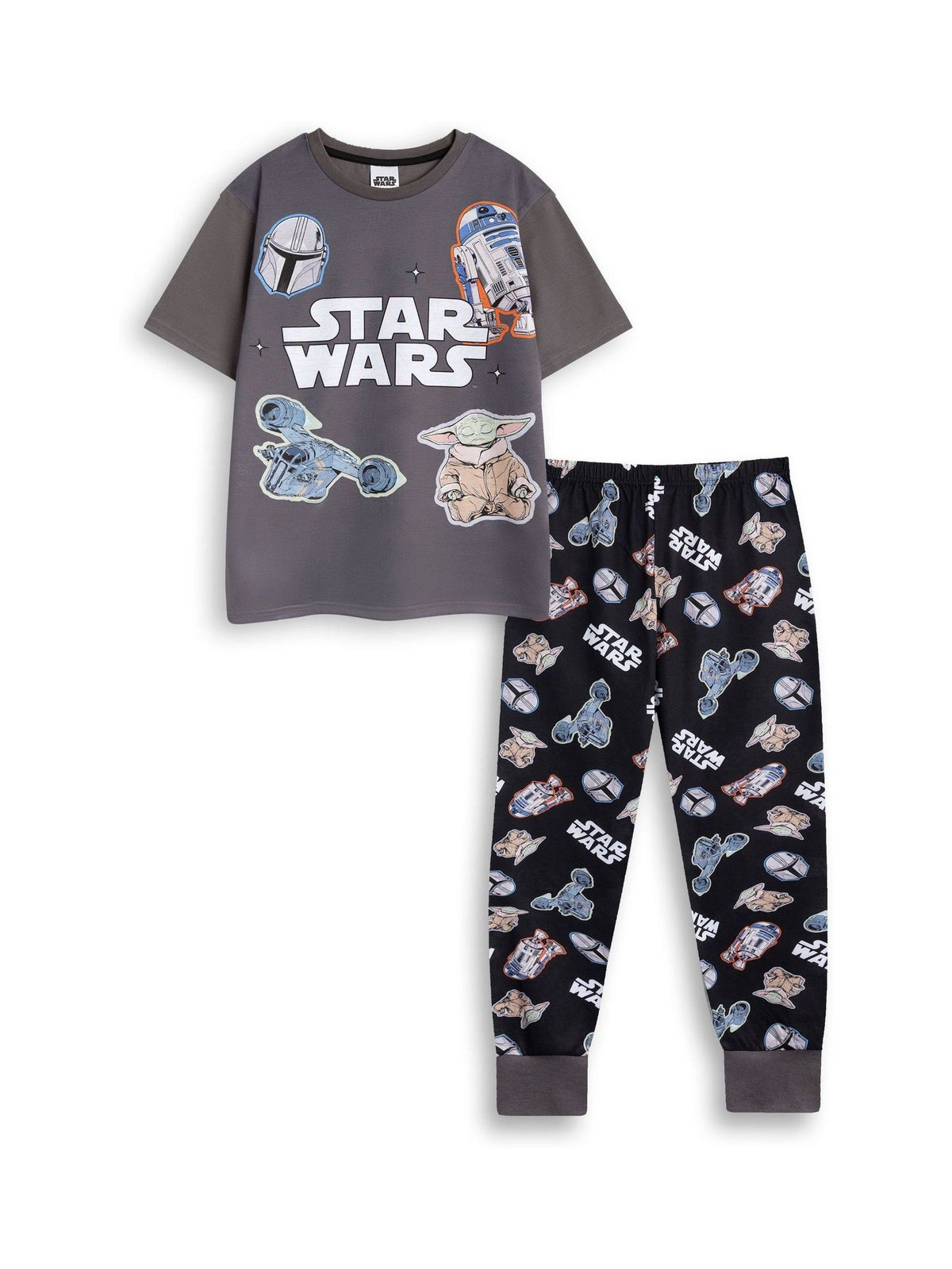 Dsiney Kidz - Vanilla Underground Grey Star Wars Character Short Sleeve Long Leg Pyjamas Set image 1