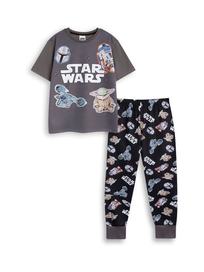 Dsiney Kidz - Vanilla Underground Grey Star Wars Character Short Sleeve Long Leg Pyjamas Set image 1