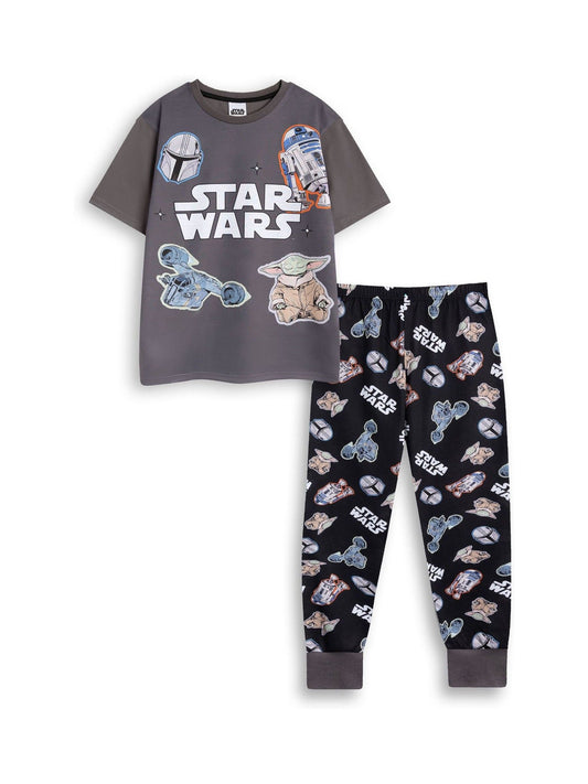 Dsiney Kidz - Vanilla Underground Grey Star Wars Character Short Sleeve Long Leg Pyjamas Set image 1