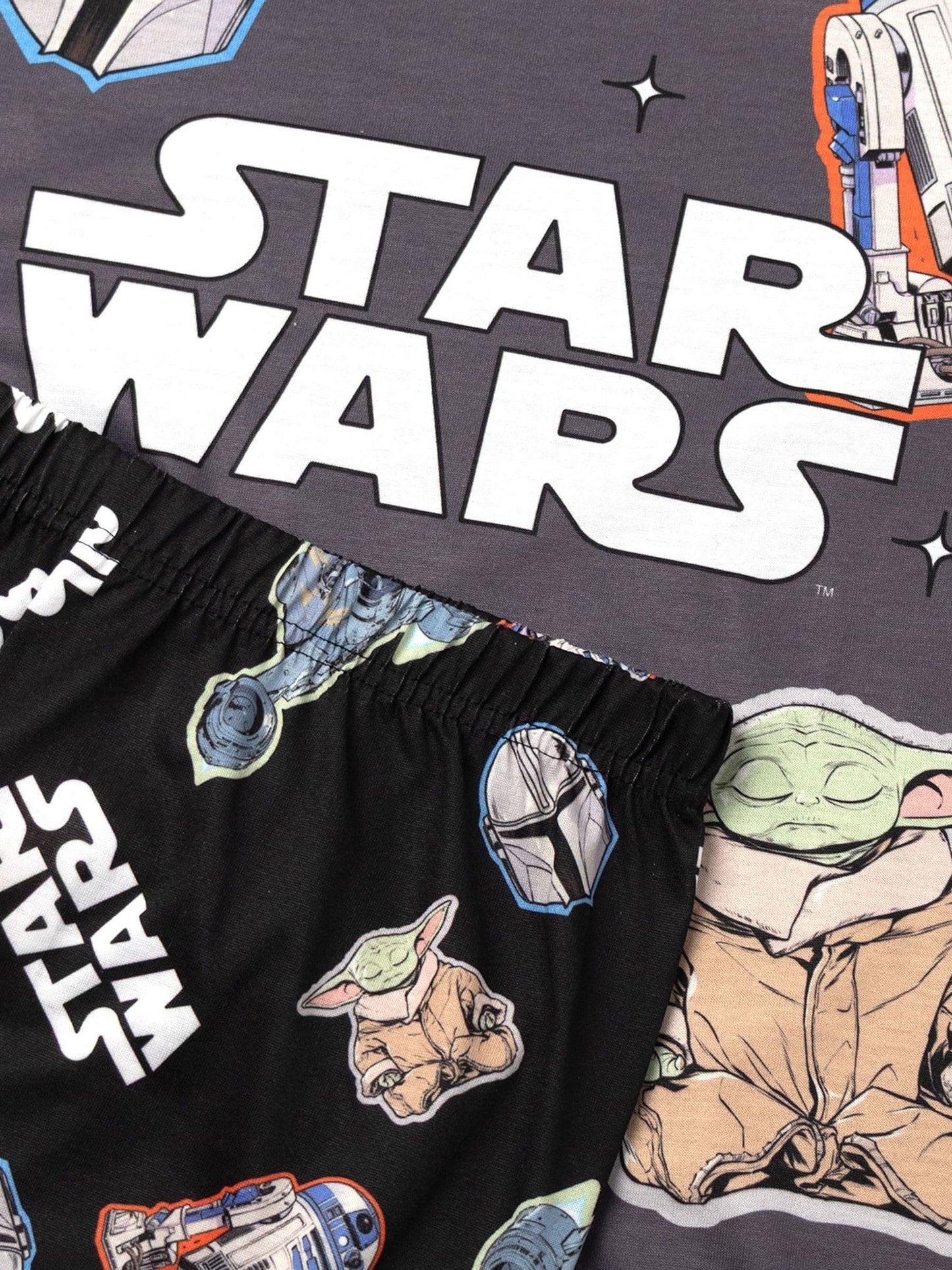 Dsiney Kidz - Vanilla Underground Grey Star Wars Character Short Sleeve Long Leg Pyjamas Set image 5