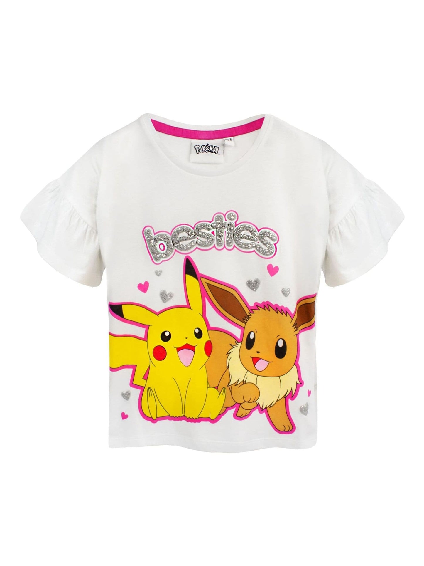 Dsiney Kidz - Vanilla Underground White Pokemon Pikachu, Eeevee Short Sleeve Short Leg Pyjamas Set image 2