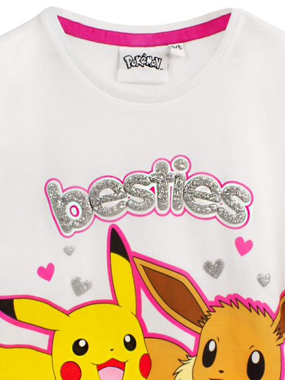 Dsiney Kidz - Vanilla Underground White Pokemon Pikachu, Eeevee Short Sleeve Short Leg Pyjamas Set image 4