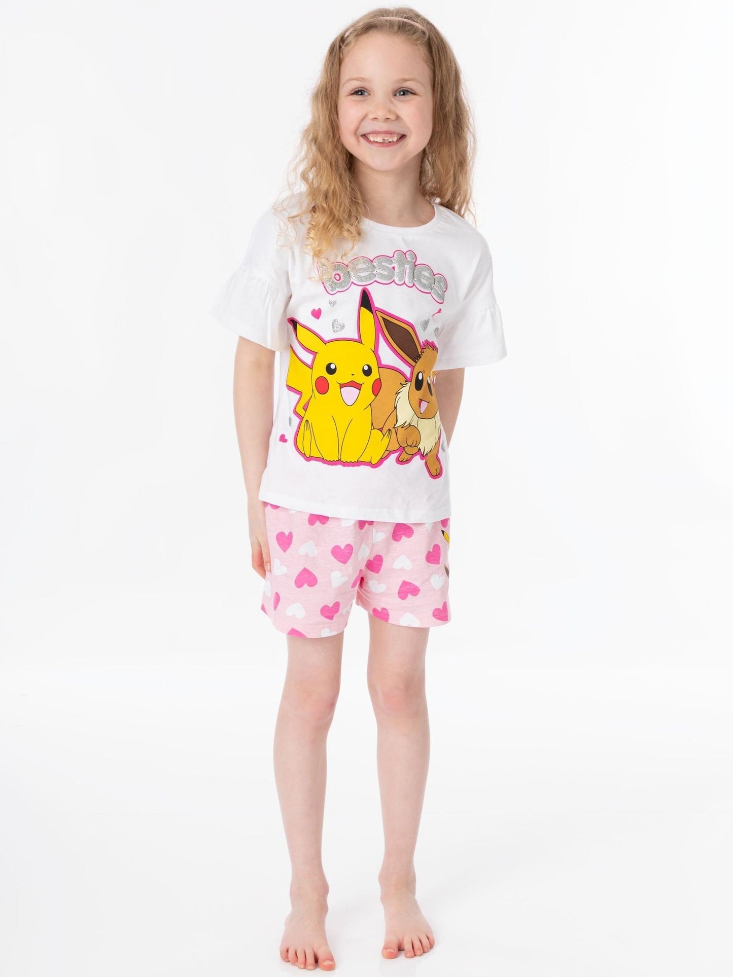 Dsiney Kidz - Vanilla Underground White Pokemon Pikachu, Eeevee Short Sleeve Short Leg Pyjamas Set image 6