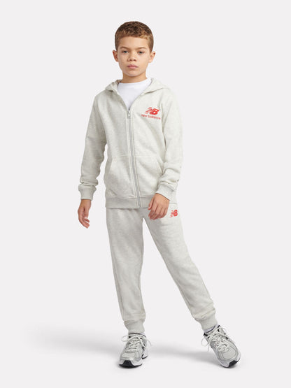 Dsiney Kidz - New Balance Grey French Terry Stacked Logo Zip Thru Hoodie & Joggers Set image 1