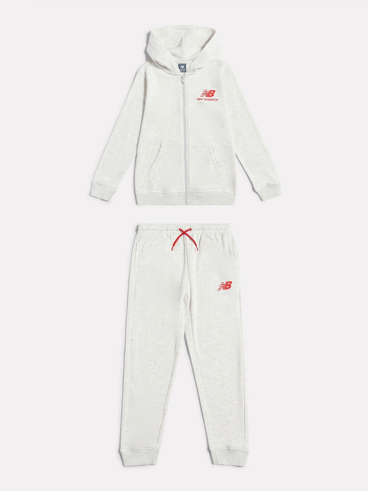 Dsiney Kidz - New Balance Grey French Terry Stacked Logo Zip Thru Hoodie & Joggers Set image 7