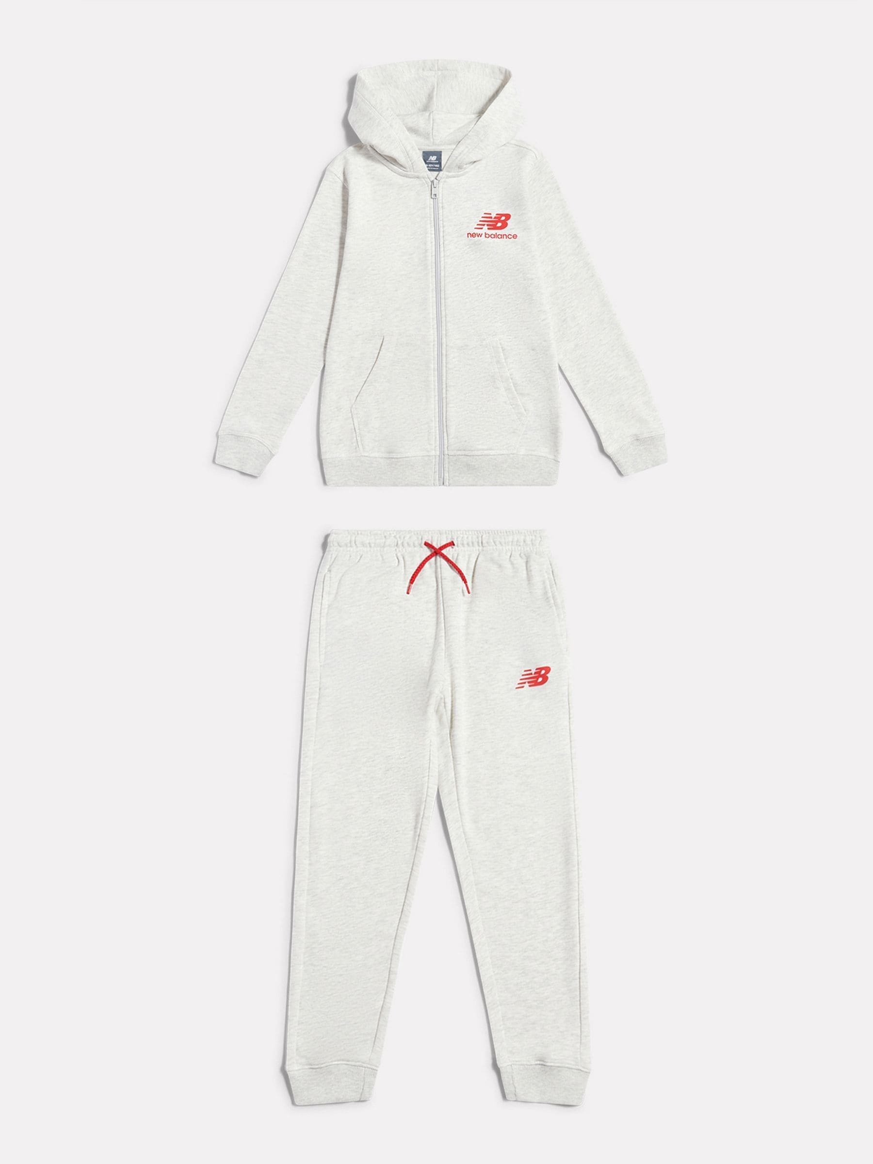 Dsiney Kidz - New Balance Grey French Terry Stacked Logo Zip Thru Hoodie & Joggers Set image 7