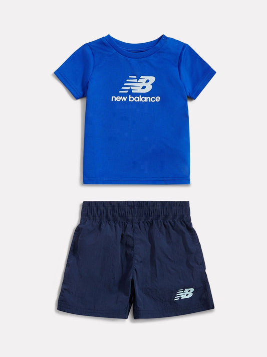 New Balance Blue Contrast Athletic T-Shirt & Shorts Set image 1