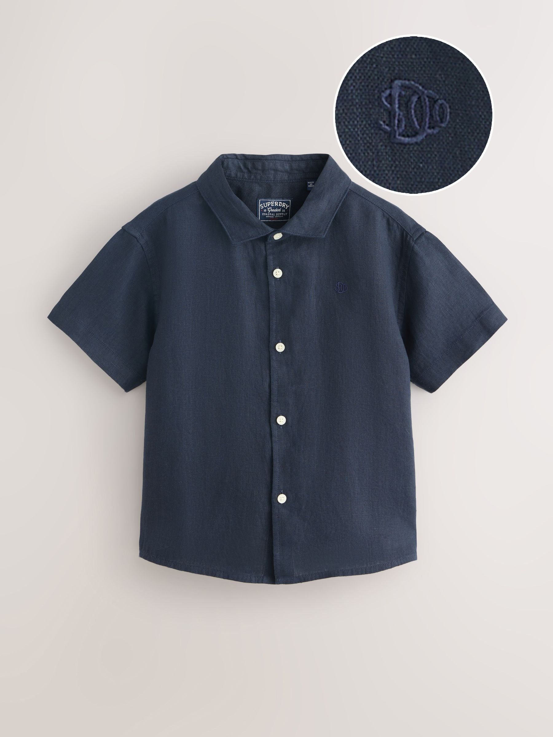 Dsiney Kidz - Superdry Navy Linen Shirt image 5