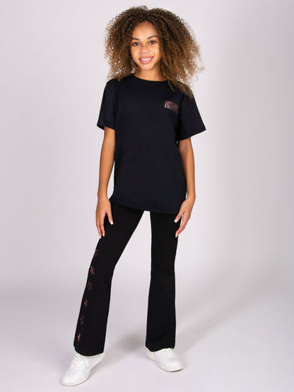 Dsiney Kidz - Pineapple Black Girls Leopard Print Dance T-Shirt image 2