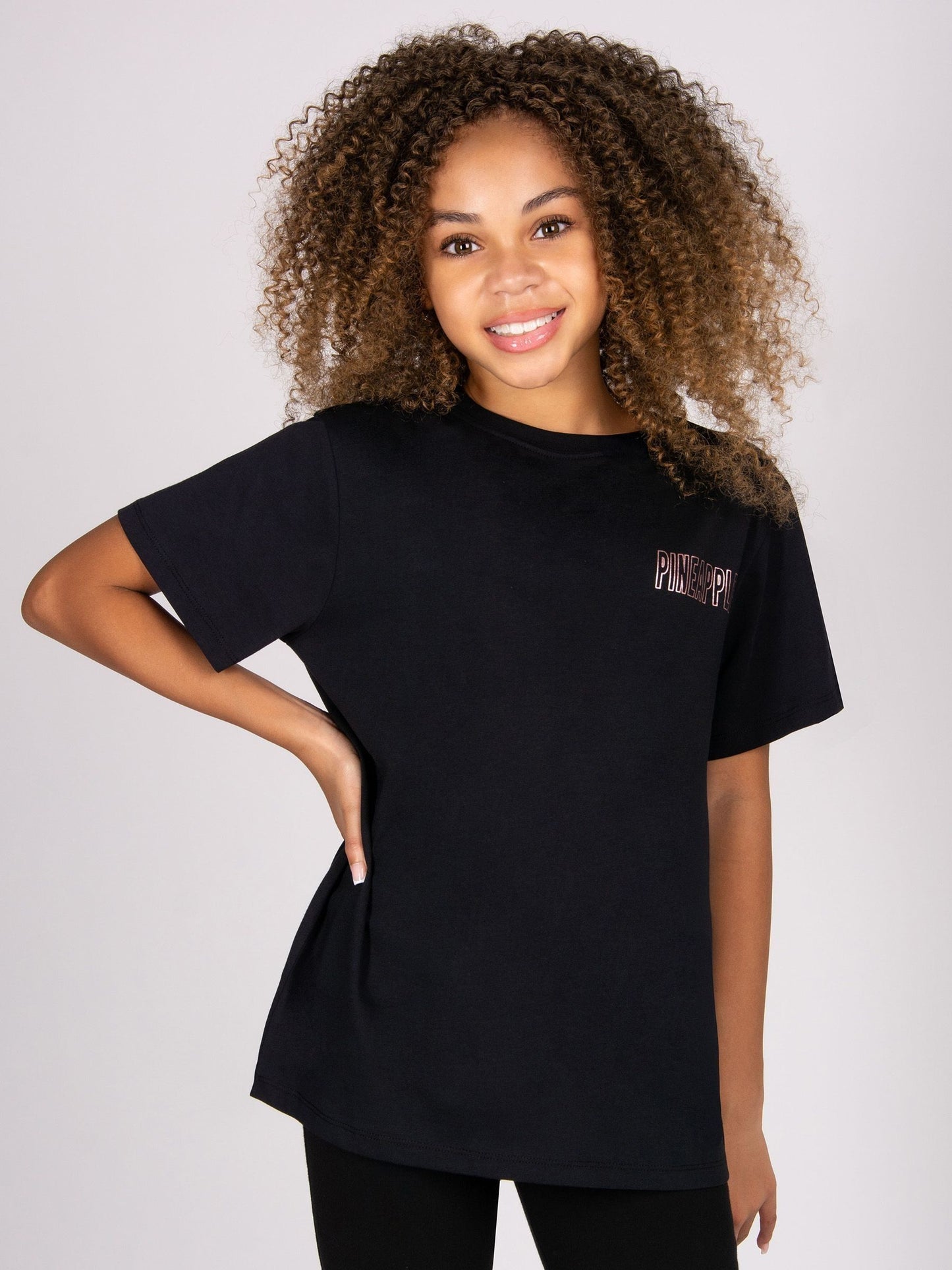 Dsiney Kidz - Pineapple Black Girls Leopard Print Dance T-Shirt image 4