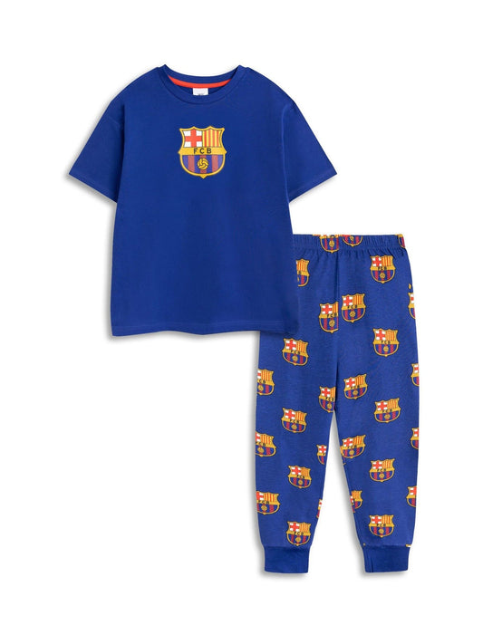 Vanilla Underground Black FC Barcelona Short Sleeve Long Leg Pyjamas Set image 1