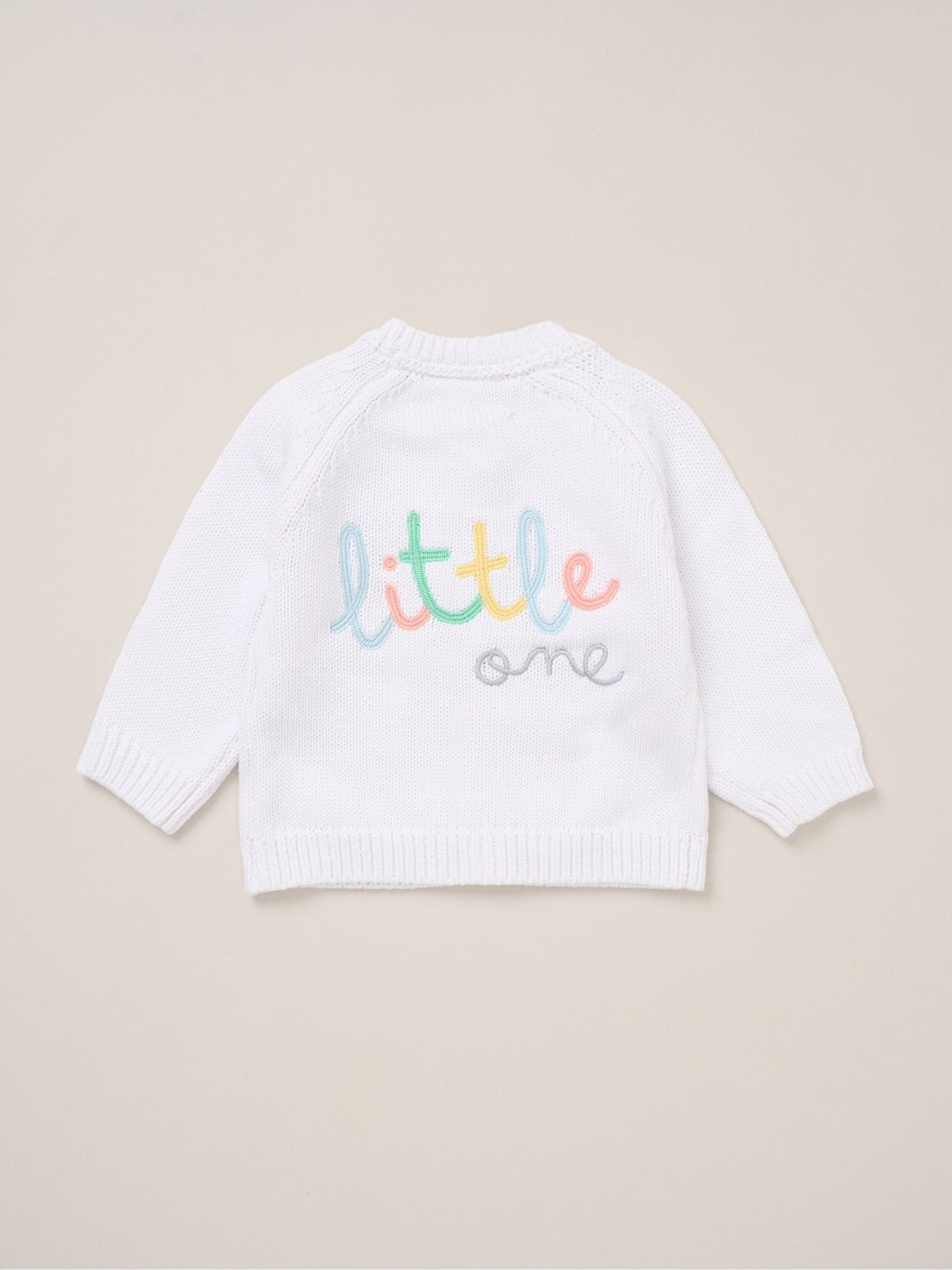 Dsiney Kidz - Rock-A-Bye Baby Boutique White Cardigan With Embroidery Back Detail image 3