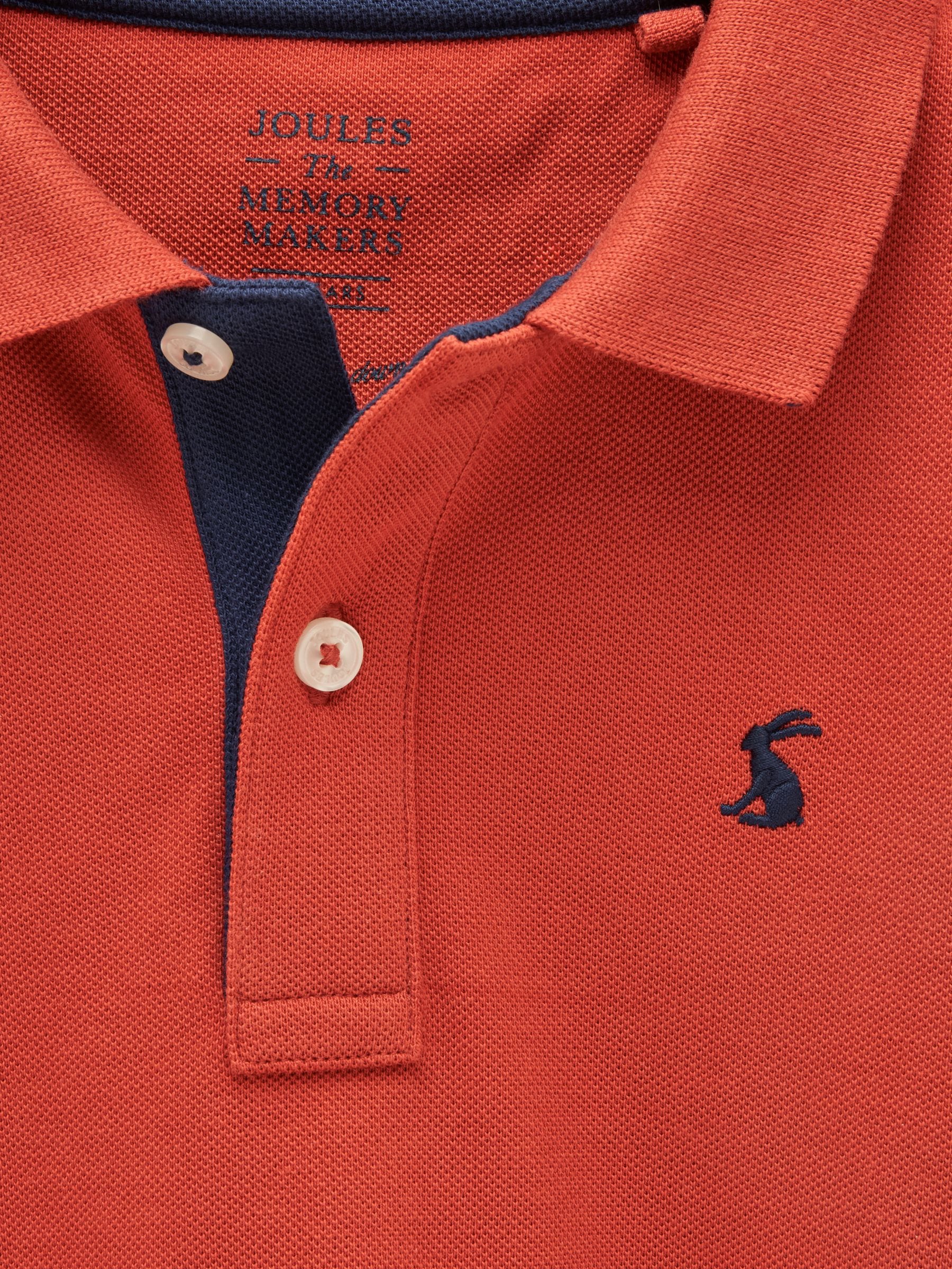 Dsiney Kidz - Joules Boys' Woody Burnt Orange Short Sleeve Cotton Polo Shirt image 6