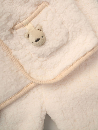 Rock-A-Bye Baby Boutique White 3-Piece Teddy Gilet, Bodysuit And Footed Trousers Set image 3