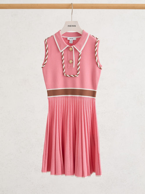 Reiss Coral Niamh 3-9 yrs Piped Sleeveless Knitted Dress image 1