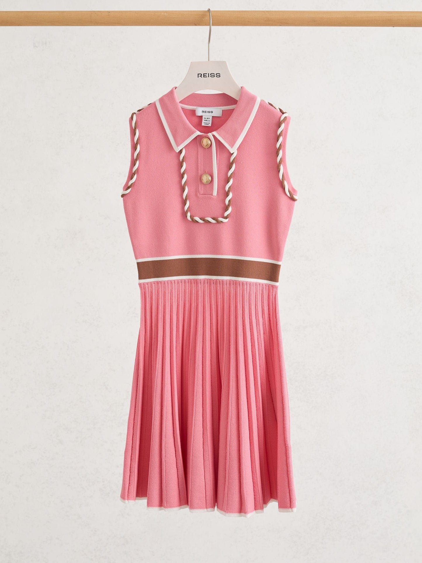 Reiss Coral Niamh 3-9 yrs Piped Sleeveless Knitted Dress image 1