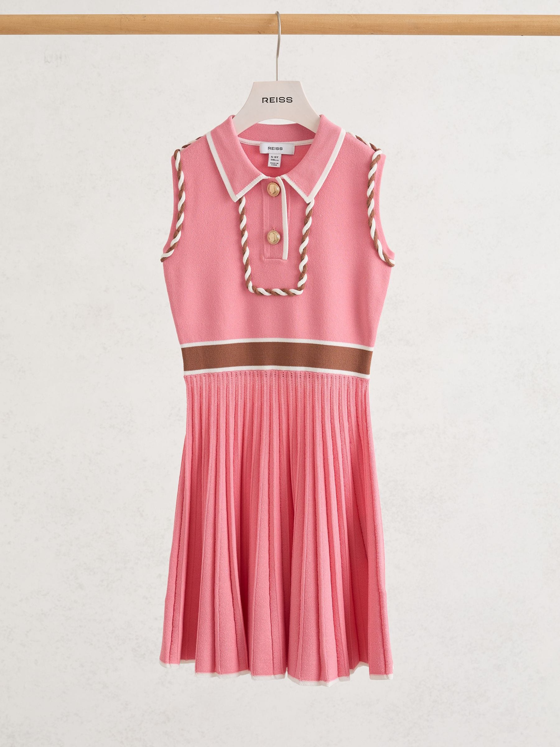 Reiss Coral Niamh 3-9 yrs Piped Sleeveless Knitted Dress image 1