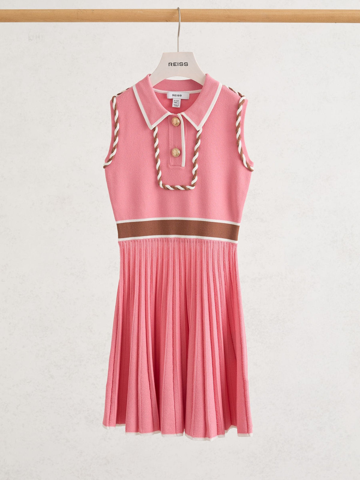 Reiss Coral Niamh 3-9 yrs Piped Sleeveless Knitted Dress image 1