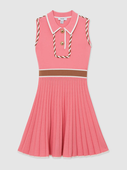 Reiss Coral Niamh 3-9 yrs Piped Sleeveless Knitted Dress image 2