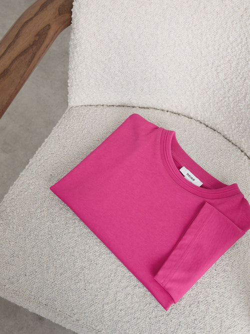 Reiss Pink Bonnie 3-9 yrs Cotton Ribbed-Neck Oversized T-Shirt image 1