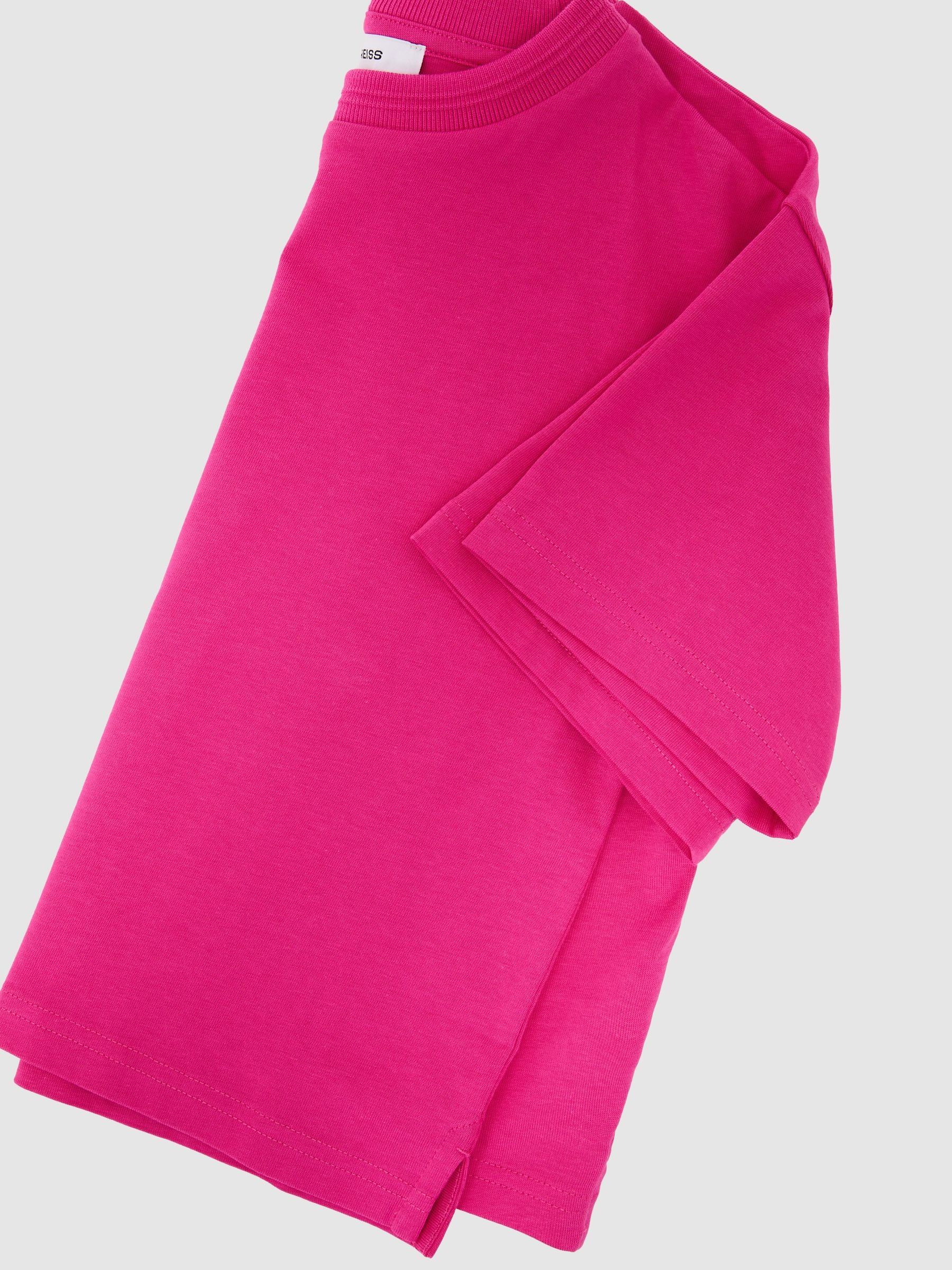 Reiss Pink Bonnie 3-9 yrs Cotton Ribbed-Neck Oversized T-Shirt image 3