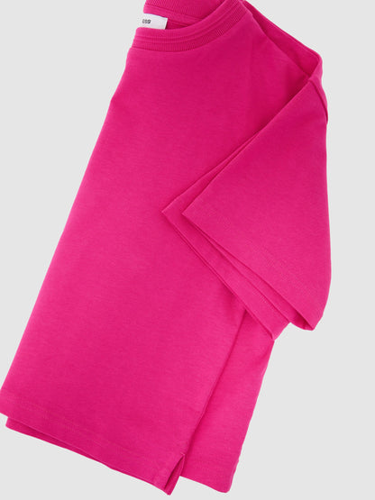 Reiss Pink Bonnie 3-9 yrs Cotton Ribbed-Neck Oversized T-Shirt image 3