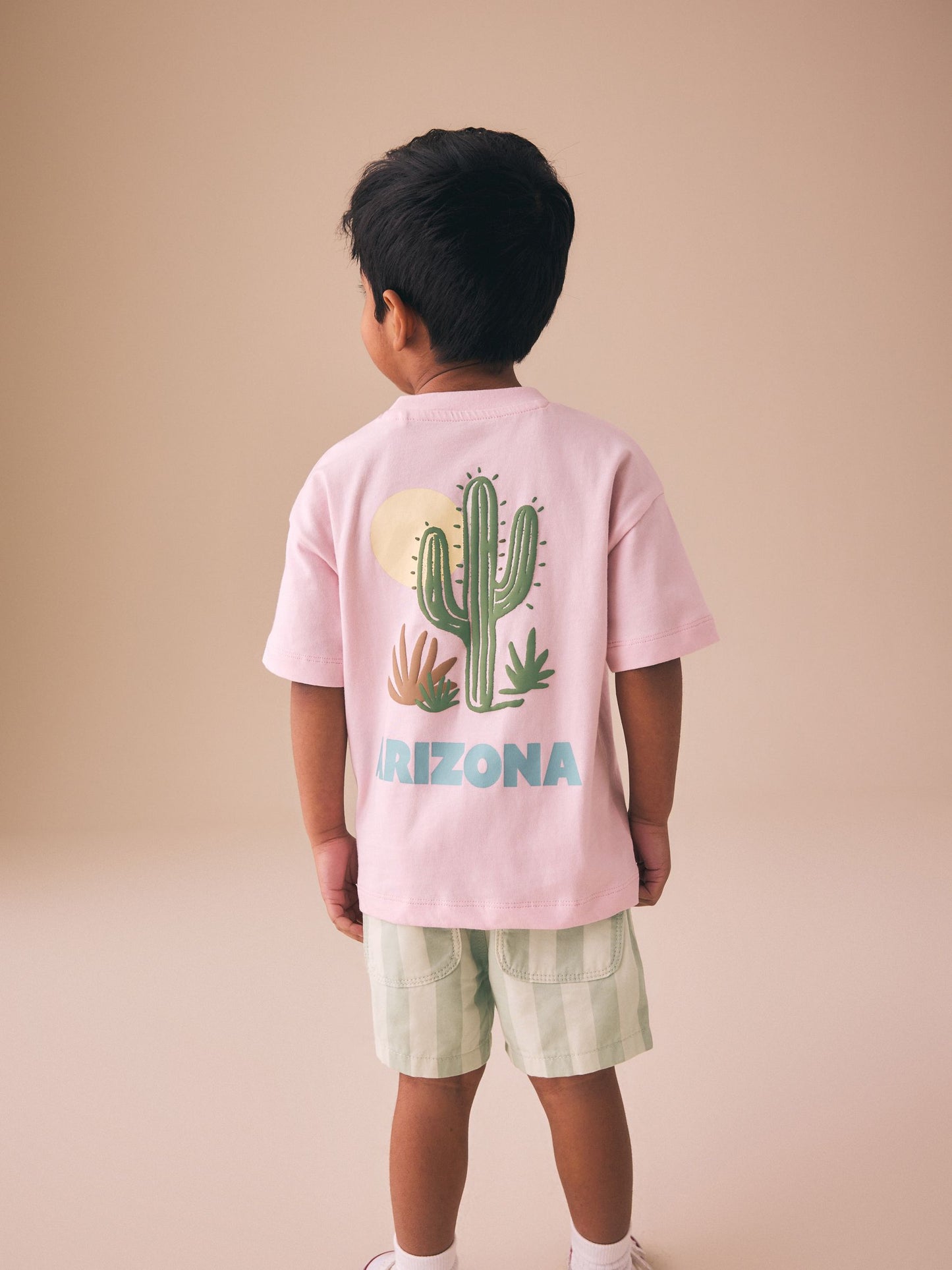 Dsiney Kidz - Light Pink/Mint Stripe Short Sleeve T-Shirt & Shorts Set (3mths-7yrs) image 2