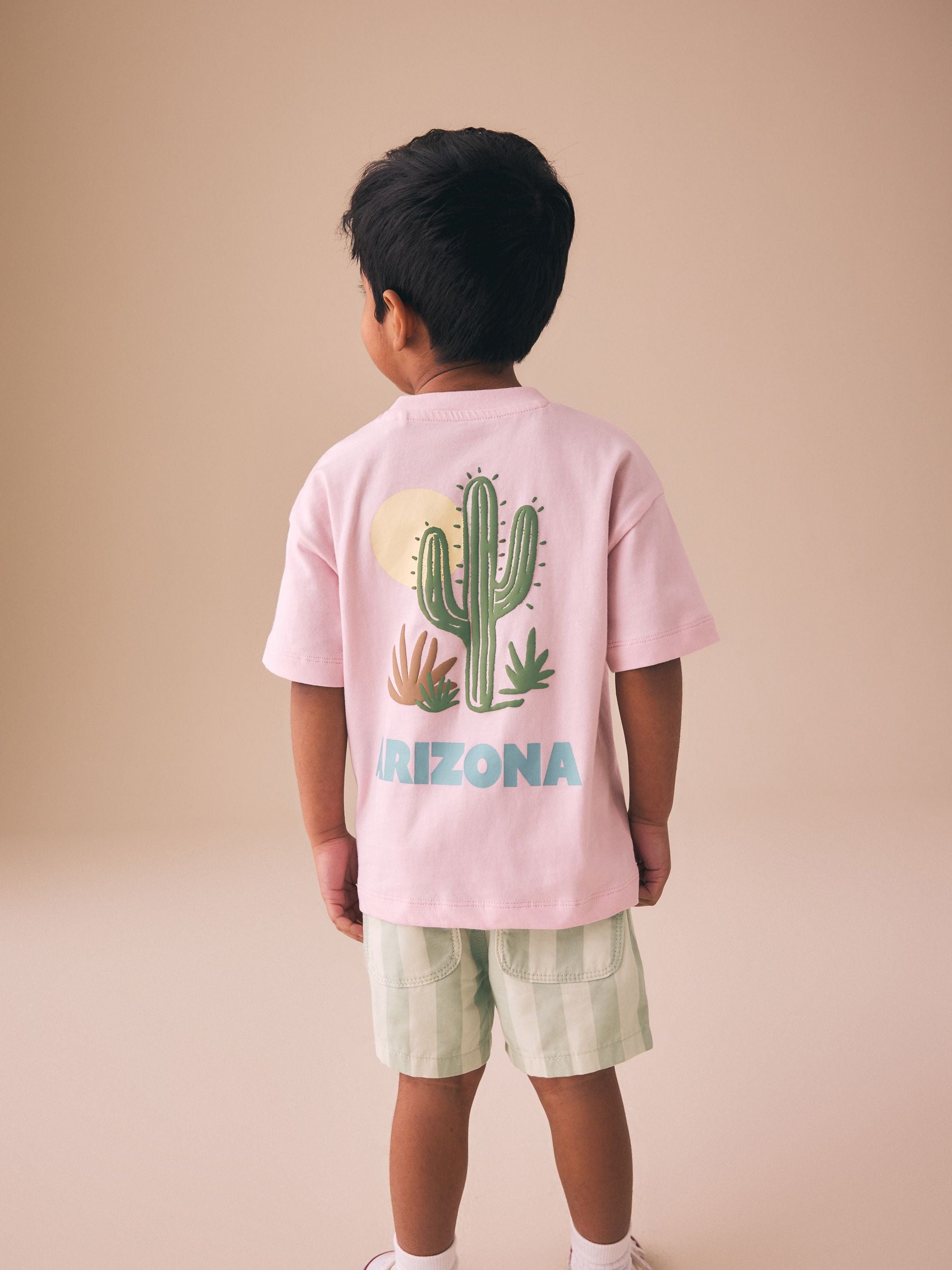 Dsiney Kidz - Light Pink/Mint Stripe Short Sleeve T-Shirt & Shorts Set (3mths-7yrs) image 2