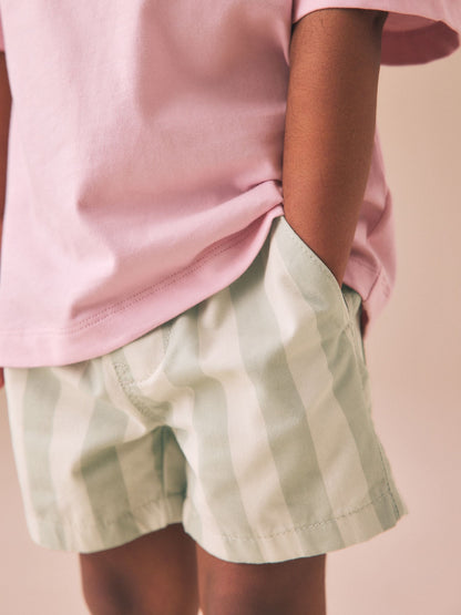 Dsiney Kidz - Light Pink/Mint Stripe Short Sleeve T-Shirt & Shorts Set (3mths-7yrs) image 4