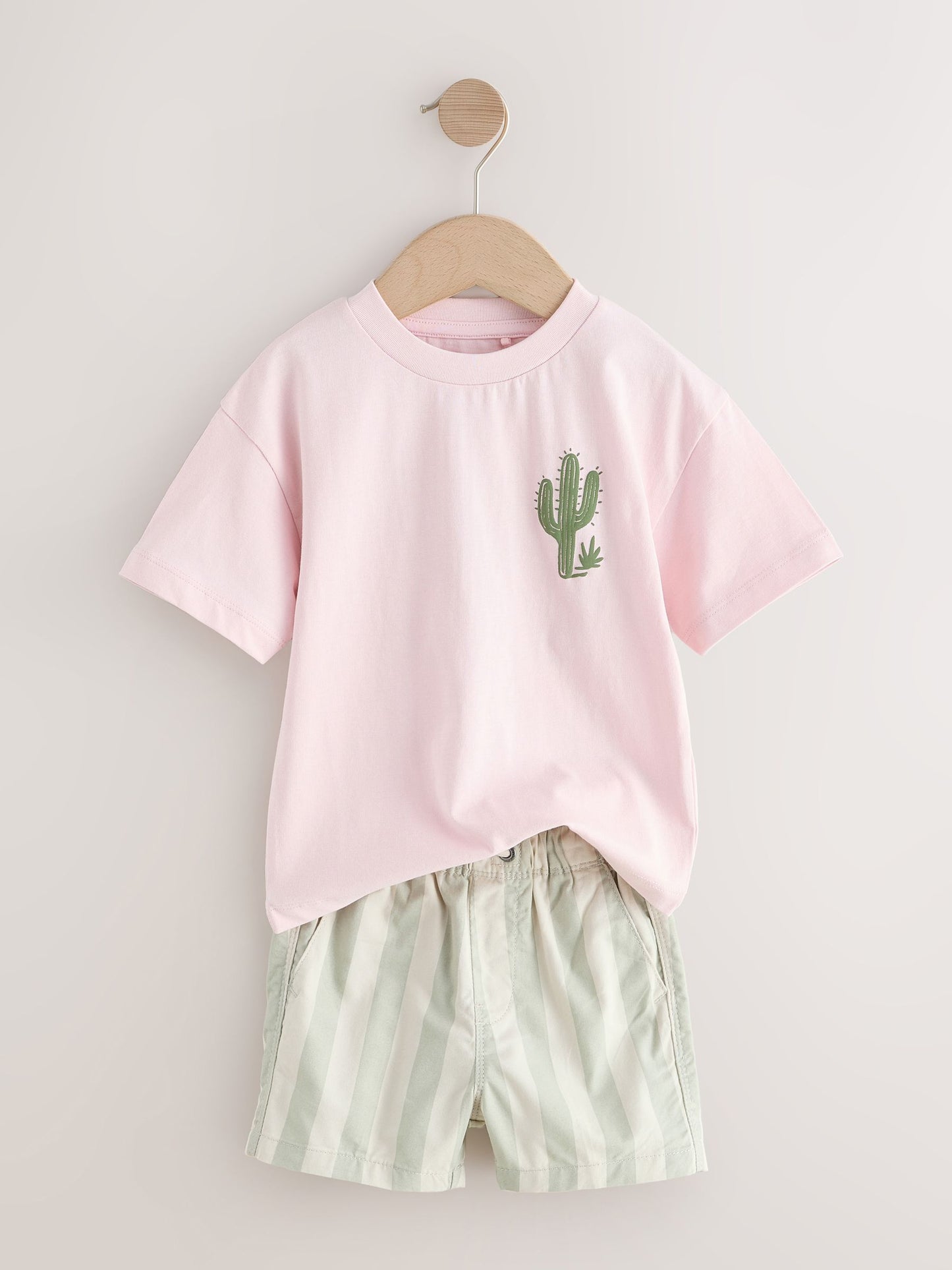 Dsiney Kidz - Light Pink/Mint Stripe Short Sleeve T-Shirt & Shorts Set (3mths-7yrs) image 6