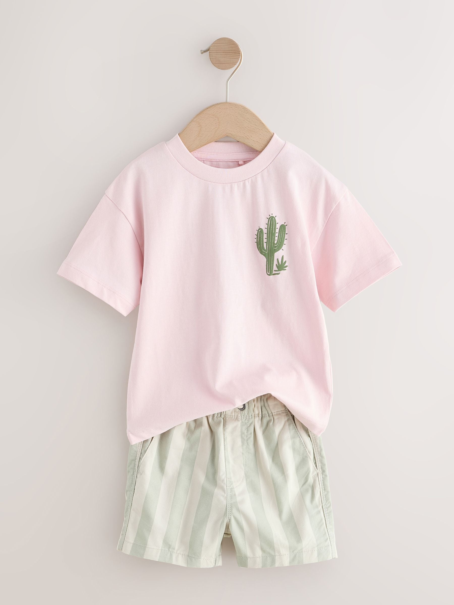 Dsiney Kidz - Light Pink/Mint Stripe Short Sleeve T-Shirt & Shorts Set (3mths-7yrs) image 6