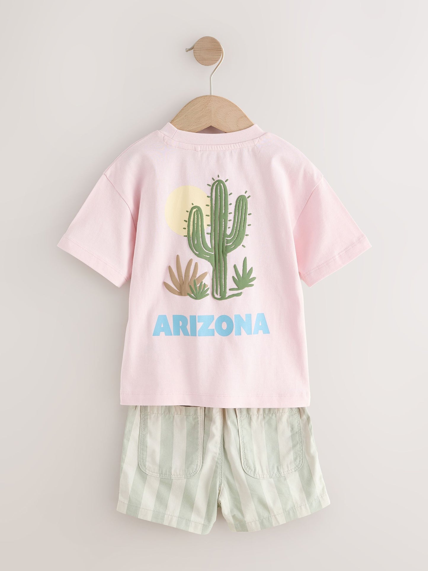 Dsiney Kidz - Light Pink/Mint Stripe Short Sleeve T-Shirt & Shorts Set (3mths-7yrs) image 7