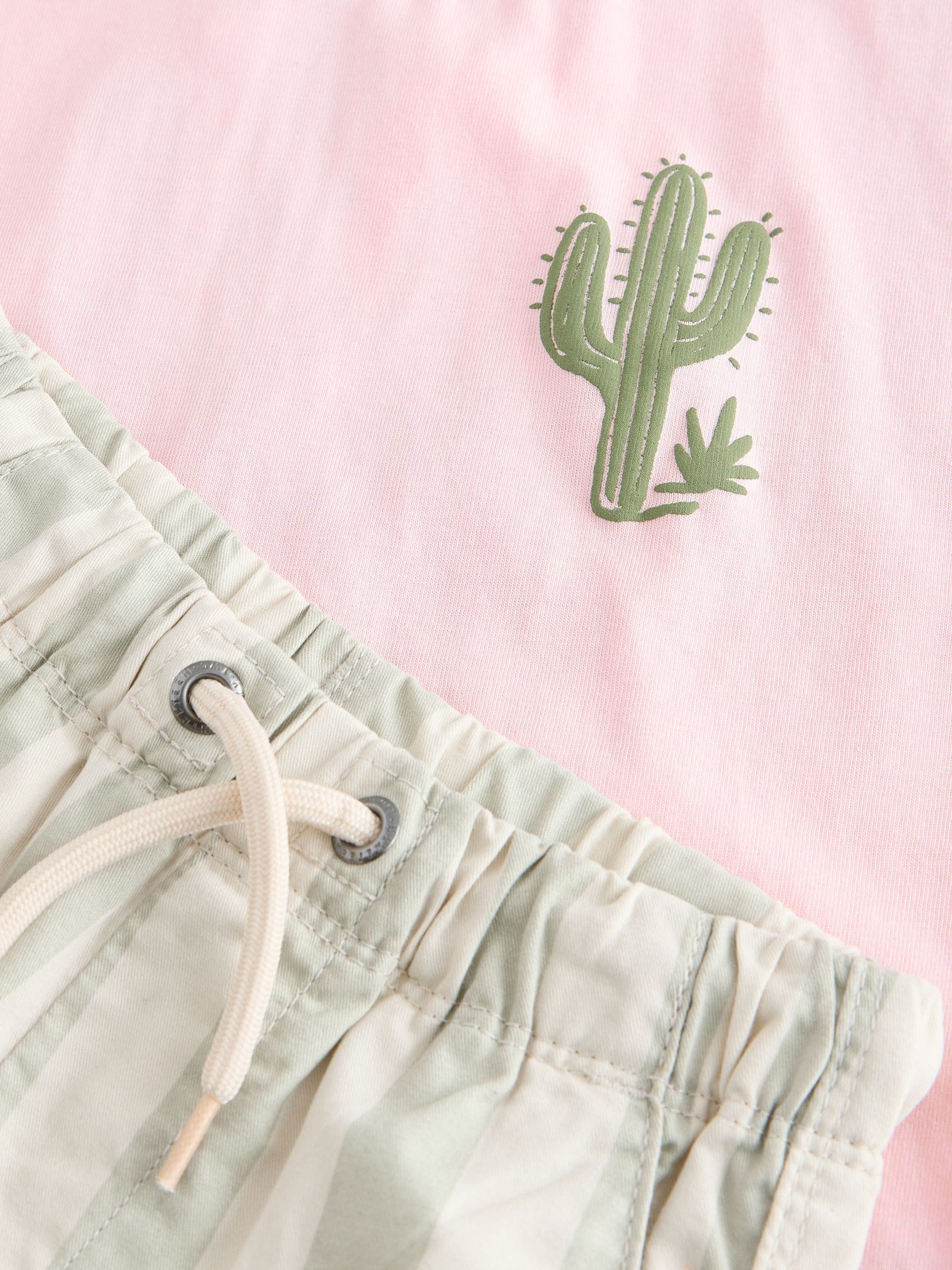 Dsiney Kidz - Light Pink/Mint Stripe Short Sleeve T-Shirt & Shorts Set (3mths-7yrs) image 9