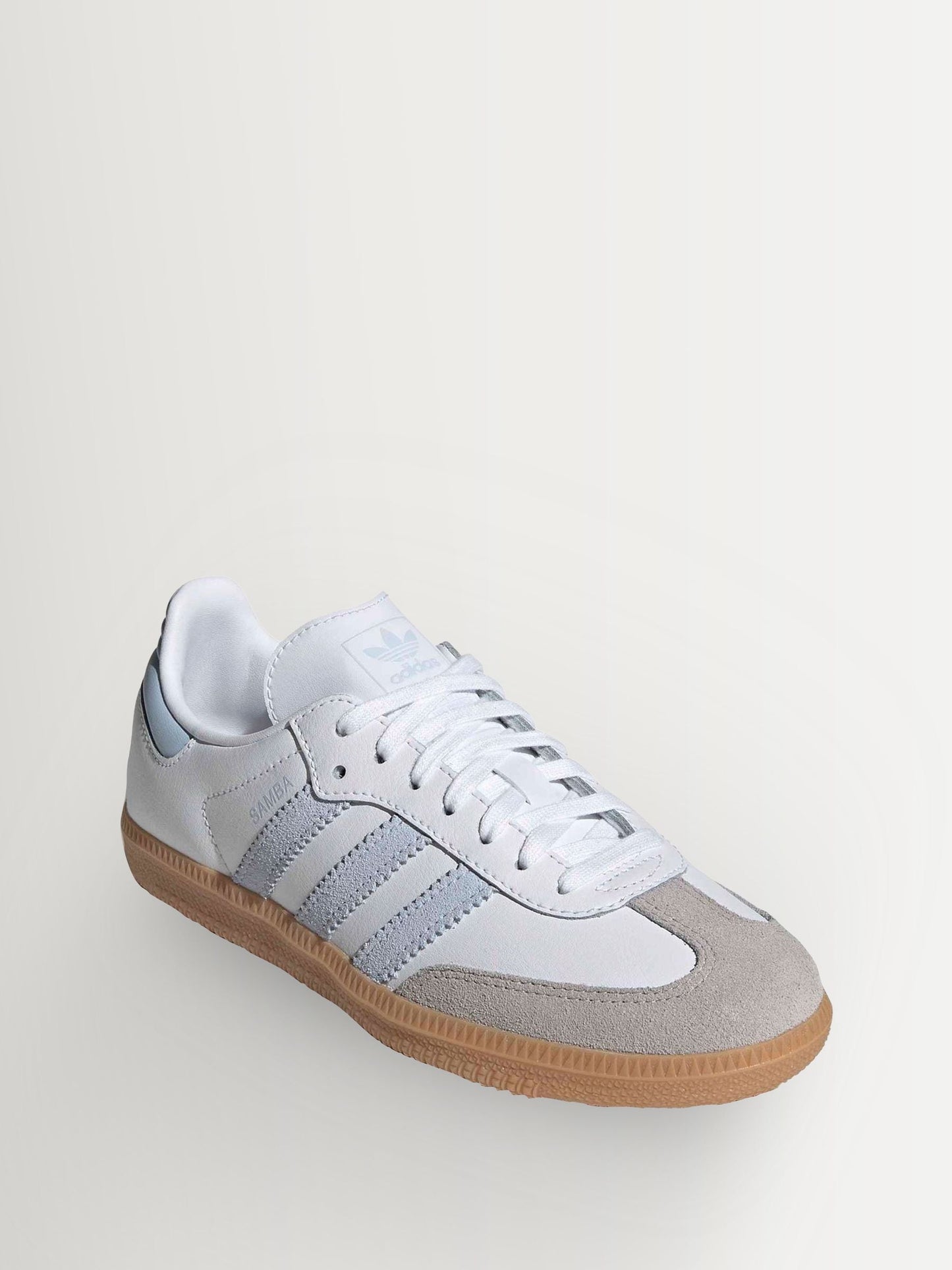 adidas Originals White/Grey/Pale Blue Samba OG Junior Trainers image 2