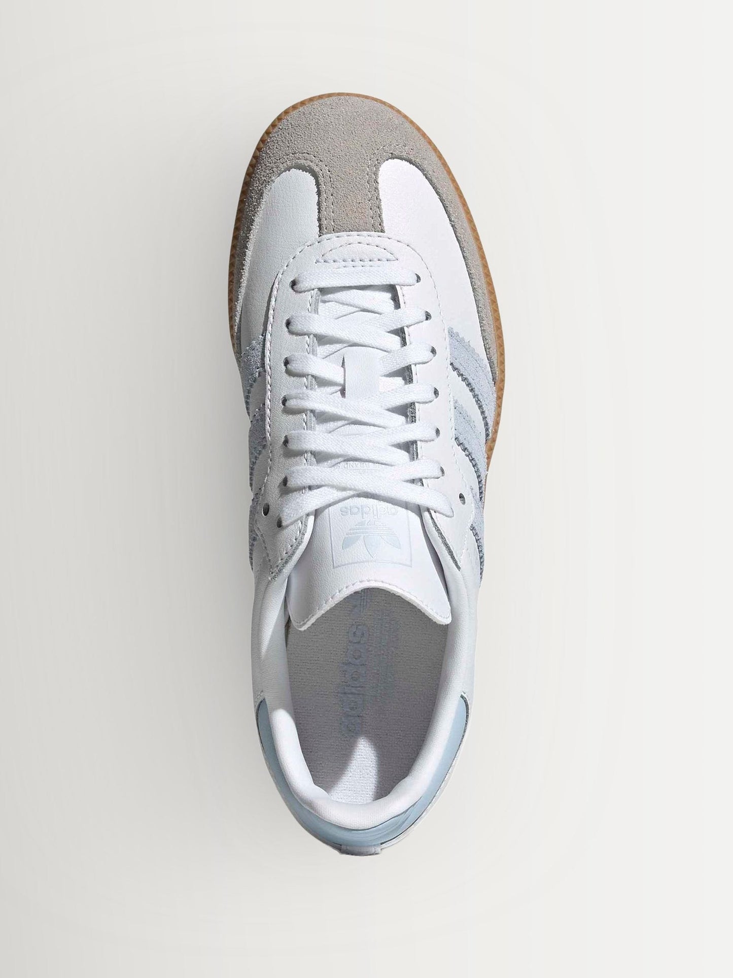 adidas Originals White/Grey/Pale Blue Samba OG Junior Trainers image 4