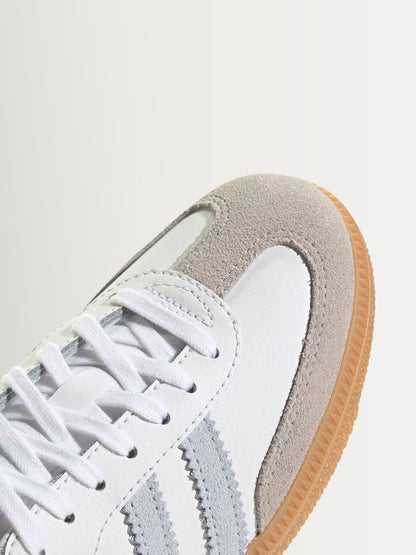 adidas Originals White/Grey/Pale Blue Samba OG Junior Trainers image 6