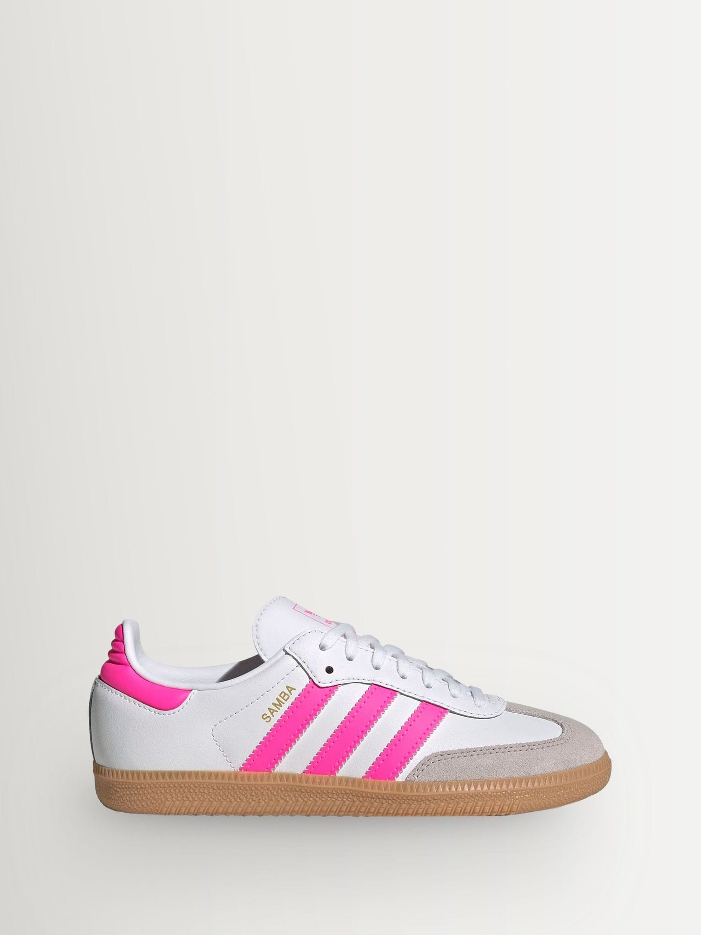 adidas Originals White/Pink Samba OG Junior Trainers image 2