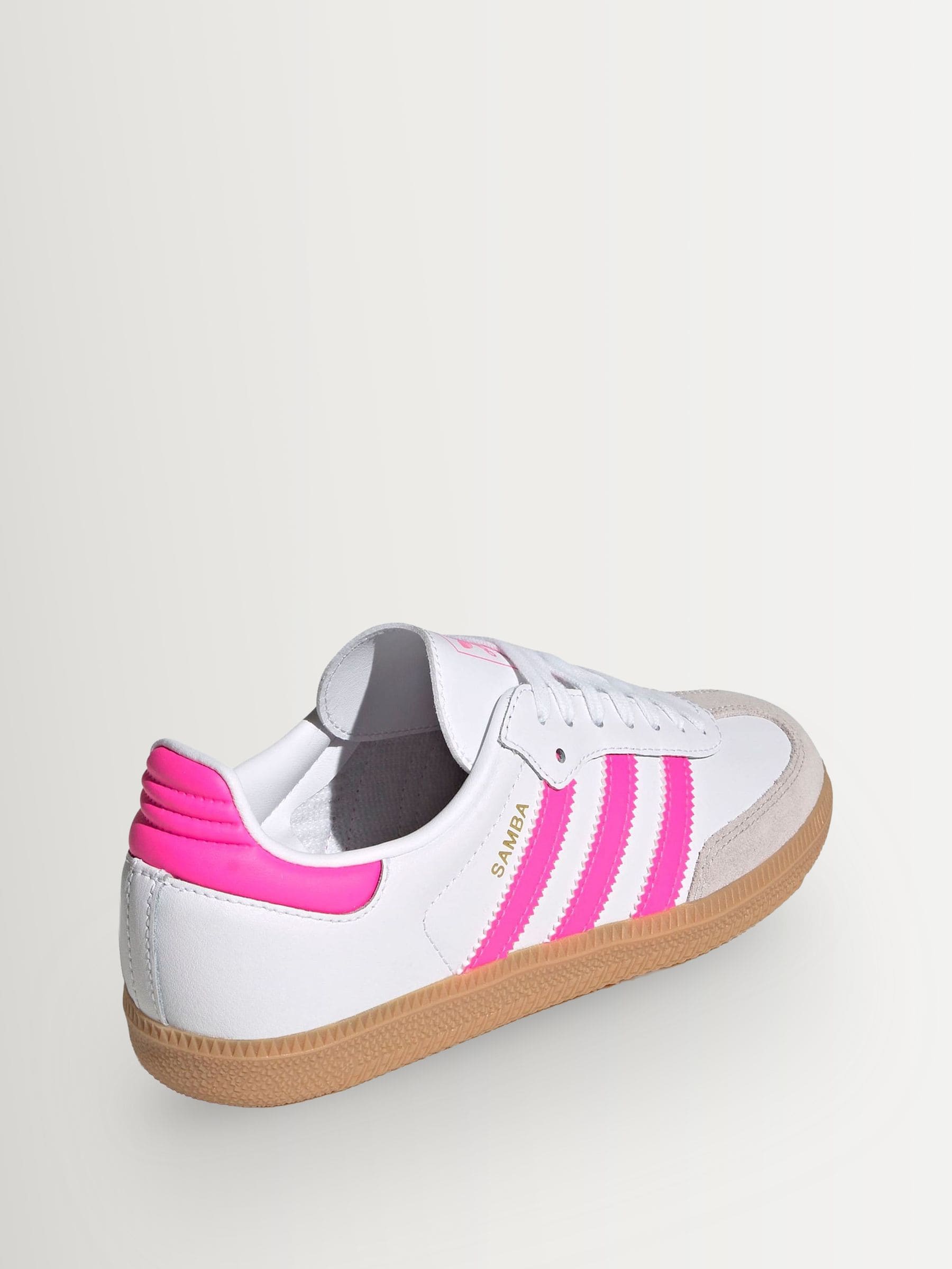 adidas Originals White/Pink Samba OG Junior Trainers image 7