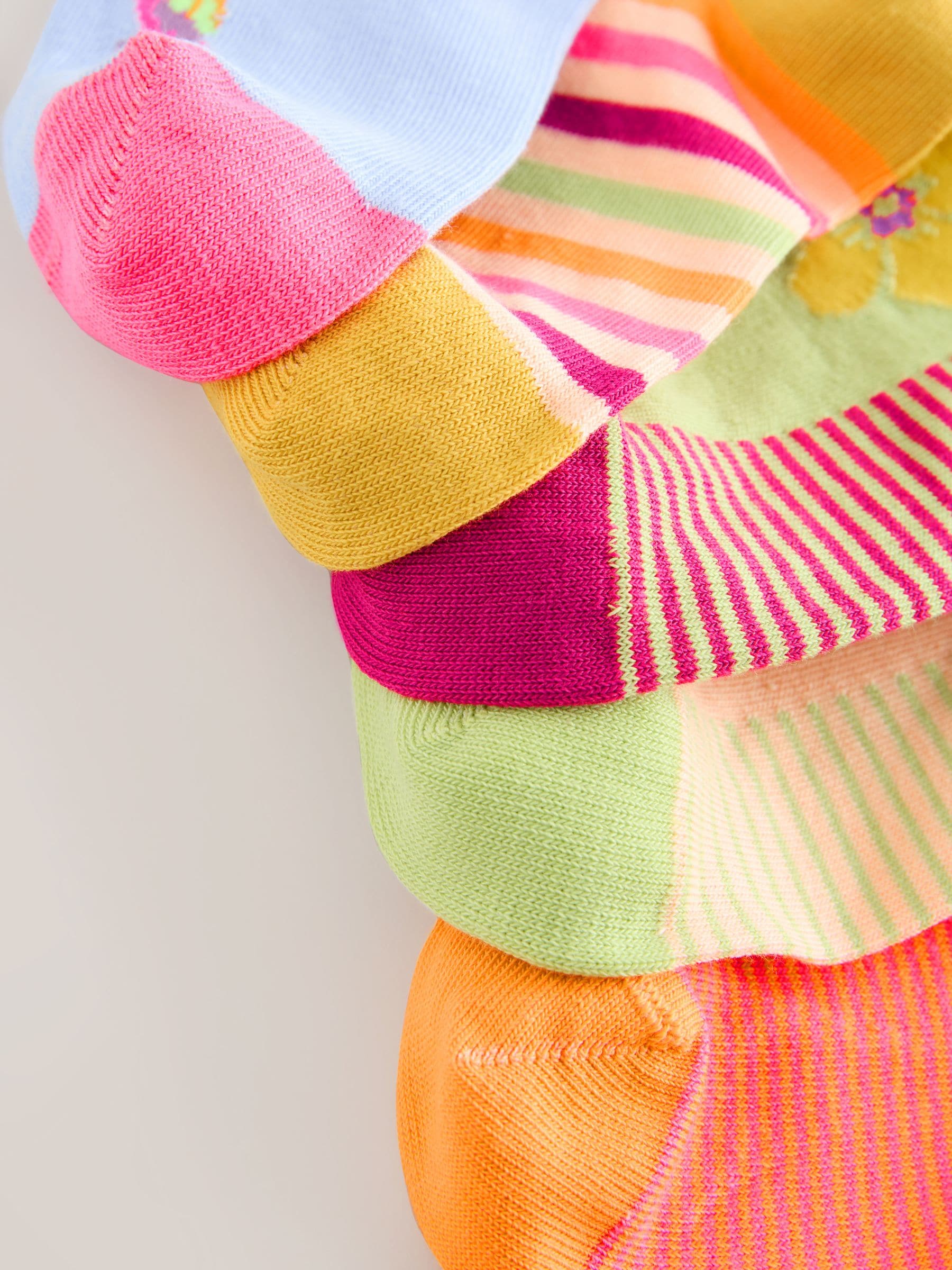 Multi Cotton Rich Parrot/ Flower Ankle Socks 5 Pack image 2