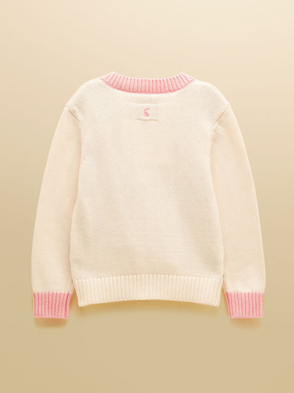 Dsiney Kidz - Joules Girls' Pippa Cream Horse Knitted Cardigan image 2