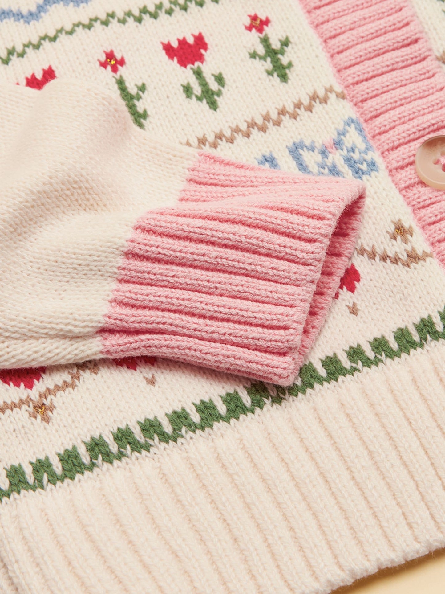 Dsiney Kidz - Joules Girls' Pippa Cream Horse Knitted Cardigan image 5