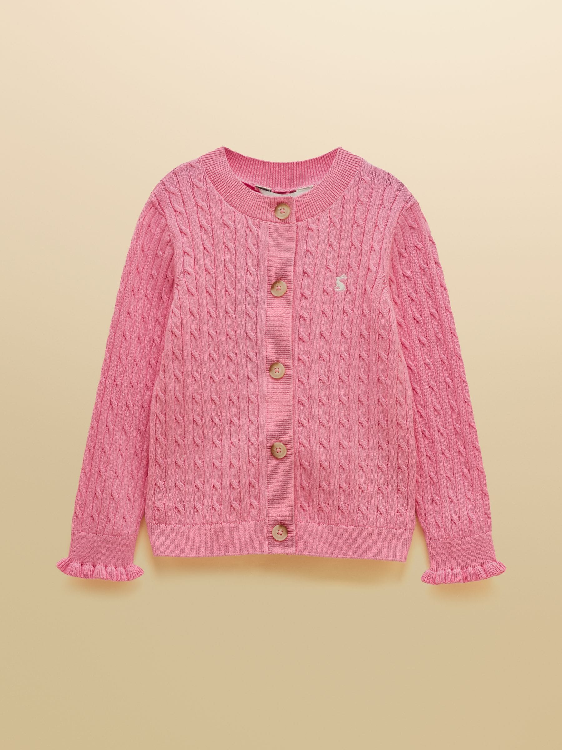 Dsiney Kidz - Joules Girls' Mallory Pink Cable Cardigan image 1