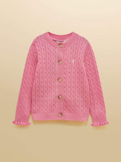 Dsiney Kidz - Joules Girls' Mallory Pink Cable Cardigan image 1