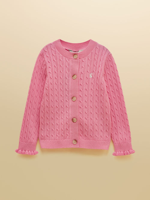 Dsiney Kidz - Joules Girls' Mallory Pink Cable Cardigan image 1