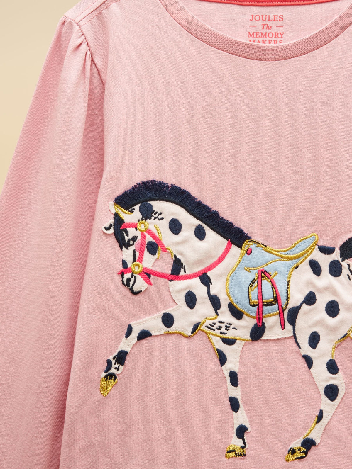 Dsiney Kidz - Joules Girls' Ava Pink Horse Applique Long Sleeve Top image 3