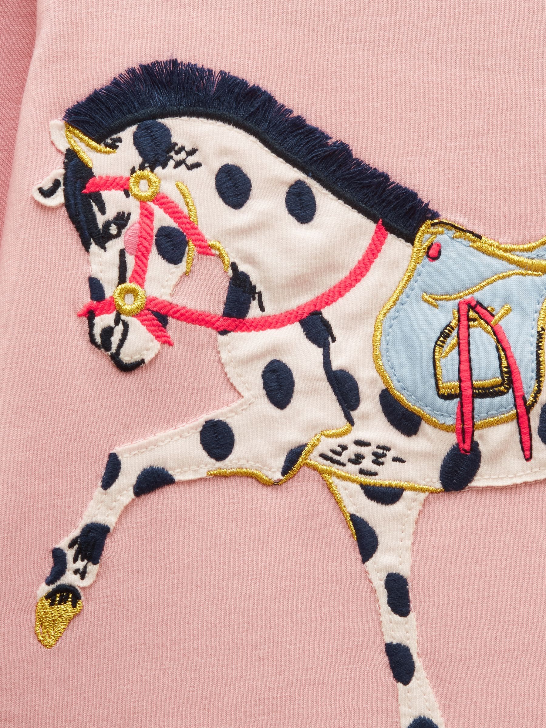 Dsiney Kidz - Joules Girls' Ava Pink Horse Applique Long Sleeve Top image 5