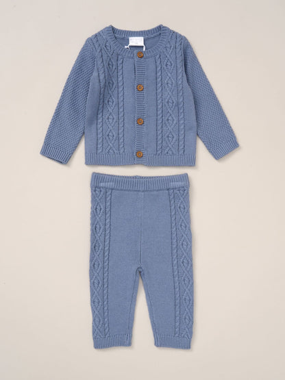 Rock-A-Bye Baby Boutique Blue True Knit Cardigan, Trousers Outfit Set image 1