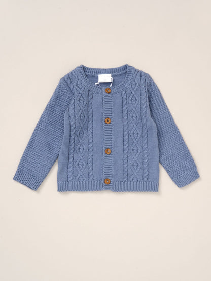 Rock-A-Bye Baby Boutique Blue True Knit Cardigan, Trousers Outfit Set image 3