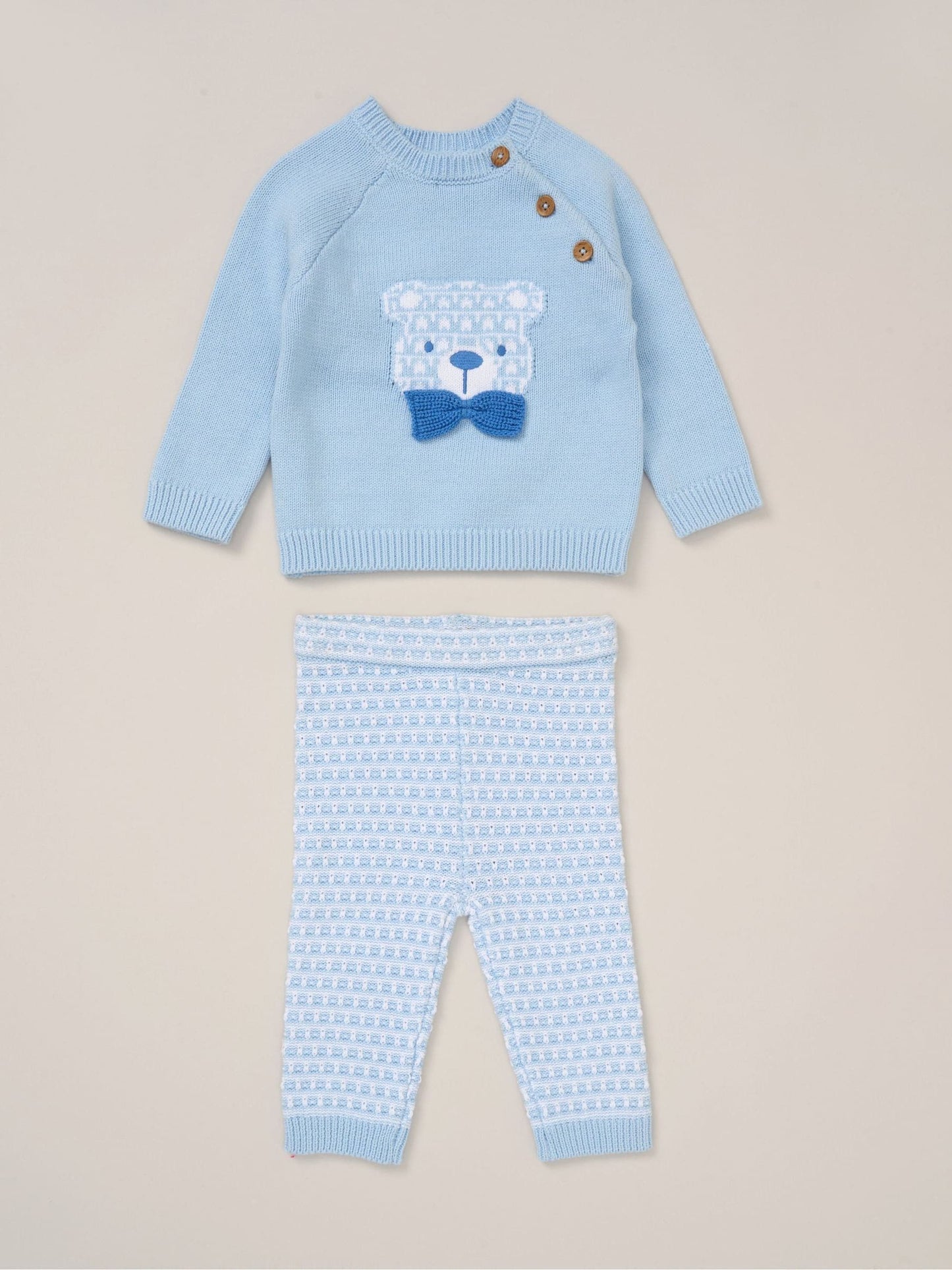 Rock-A-Bye Baby Boutique Blue True Knit Cardigan, Trousers Outfit Set image 1